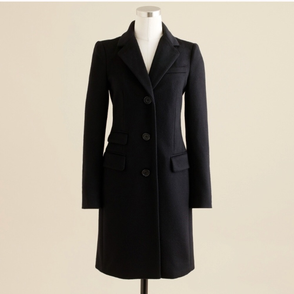 Black J.Crew Petite Wool Thinsulate Plaza Coat
